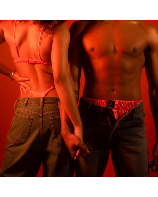 Ekcentrik Red Satin Boxers Wild Sunrise for men