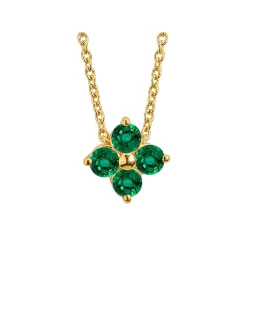 Juvetti Green Clover Emerald Necklace