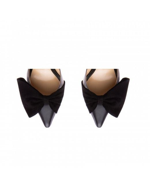 The 5Th Element Black Mabel Leather Slingback Heels