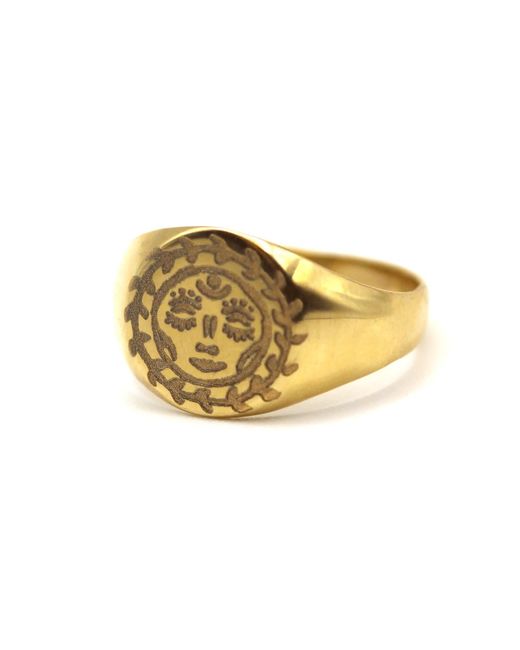 VicStoneNYC Fine Jewelry Metallic Happy Sun Signet Solid Ring