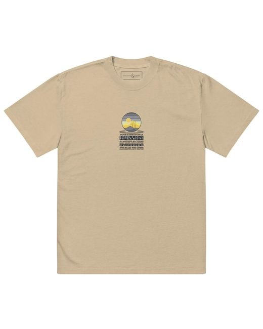 Anchor and Crew Natural Faded Khaki Desert Surf Explore Co. Oversized Cotton T-Shirt