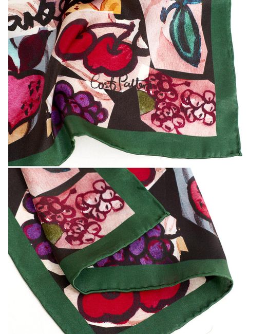Lost Pattern Red Lost Cherries Silk Pocket Square for men