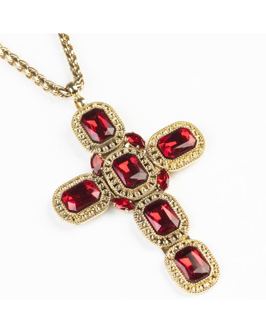 Addicted Red Artemide Plated Necklace With Crystals