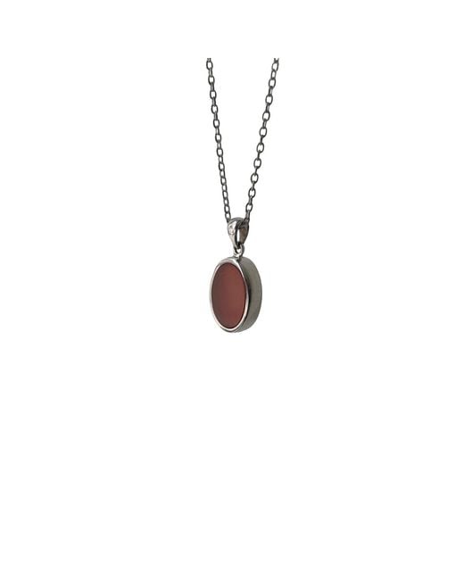 Fi Collection White Sterling Carnelian Necklace