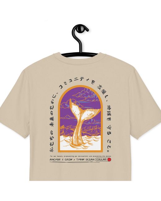 Anchor and Crew Natural Neutrals Desert Dust Think Ocean Eight Japan Gurafiku Organic Cotton T-Shirt for men