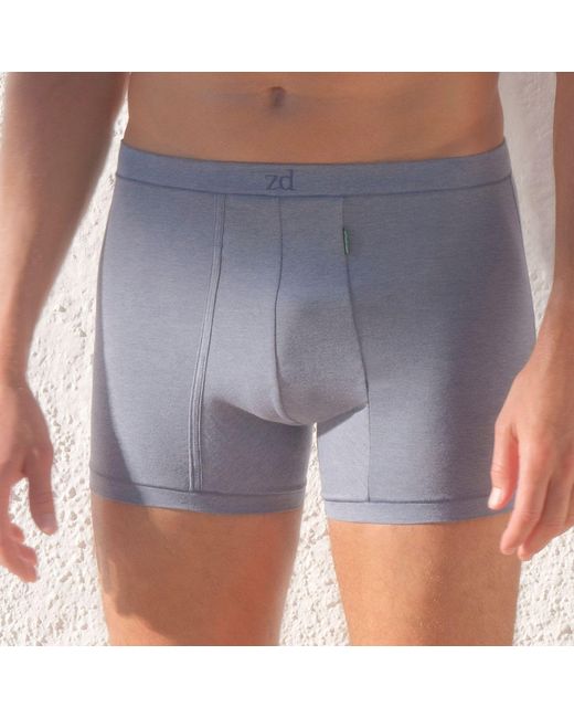 Zd - Zero Defects Blue Helios Fly Front Boxer Egyptian Cotton for men