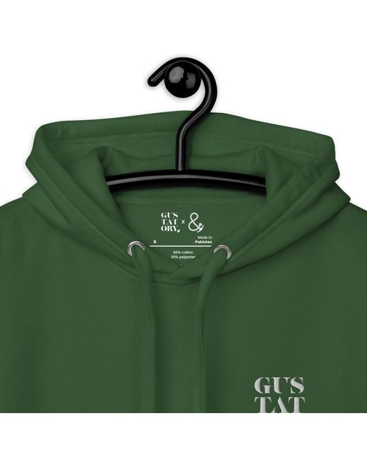 Anchor and Crew Green Forest Gustatory New York Coffee Scene Cotton Blend Embroidered Hoodie