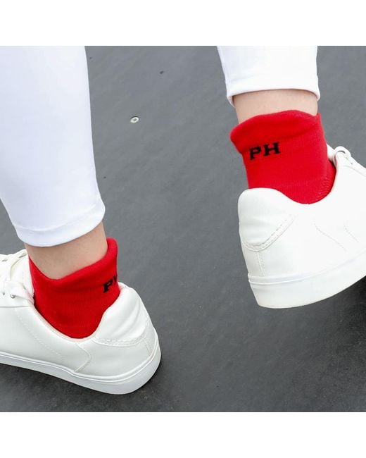 Peper Harow - Made in England Red Organic Trainer Sport Socks Bundle –