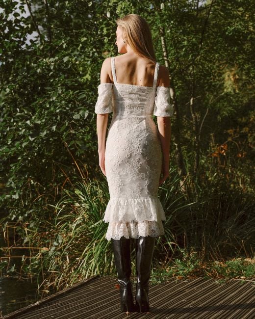 Lor Rein White Elio Lace Dress