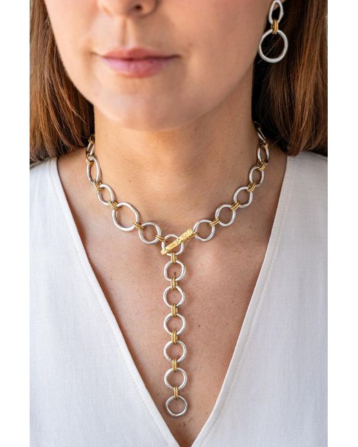 Loni Paul Jewelry Metallic Mixed Metal Sculpted Circle Earrings