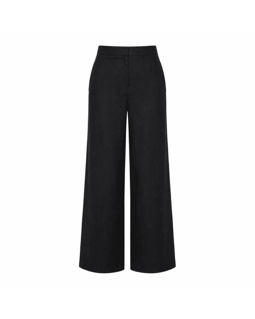 Exquise Black Azaleaora High Waist Linen Pants