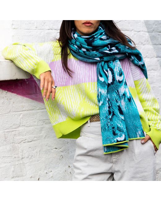 Essien & Emre Yellow Aves Merino Wool Colour Block Jumper Citrus