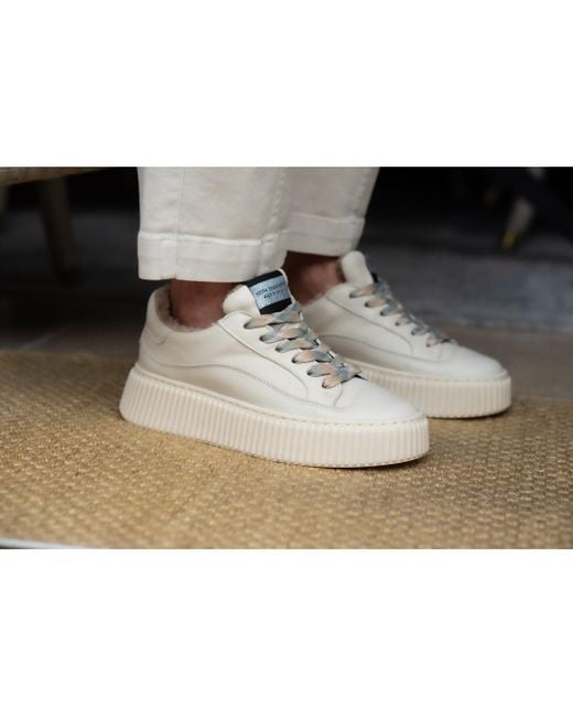 Keith Scarrott Shoes Brown Neutrals Sole Cream Trainer