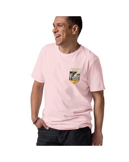 Anchor and Crew Pink Cotton Think Ocean Elephant Love The Planet Organic Cotton T-Shirt for men