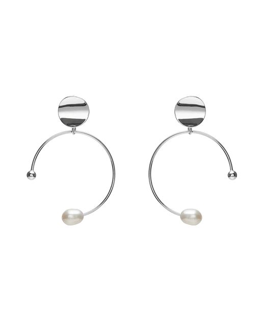 Lisa&Co. Metallic Earrings Pearl On Circle