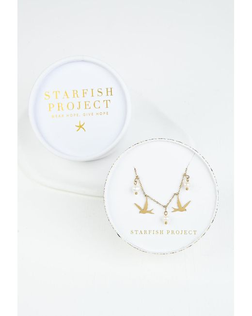 Starfish Project Metallic Wings Of Hope Pearl Necklace