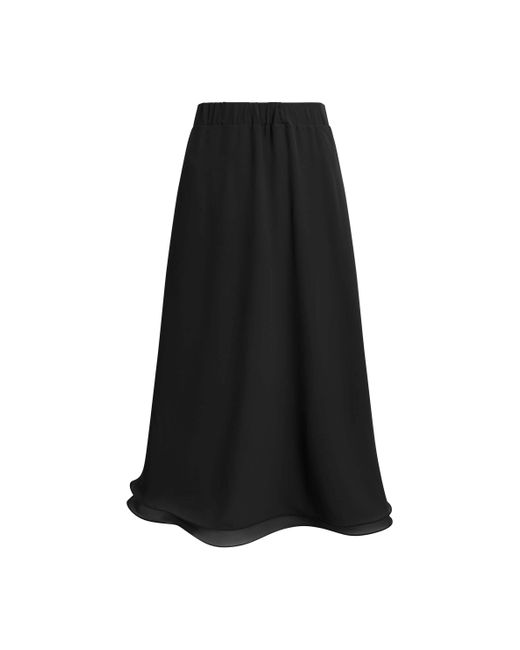 James Lakeland Black Wave Hem Tiered Skirt
