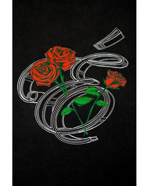 Éclectique Black Rose Graphic T-Shirt for men