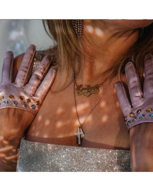 Black Cake Purple Starlight Crystal Finger Gloves – Electric