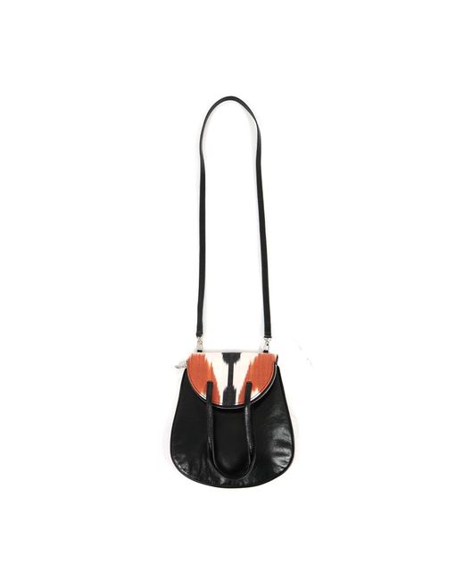 SJW BAGS LONDON Red Rhonda Ikat & Leather Crossbody Bag