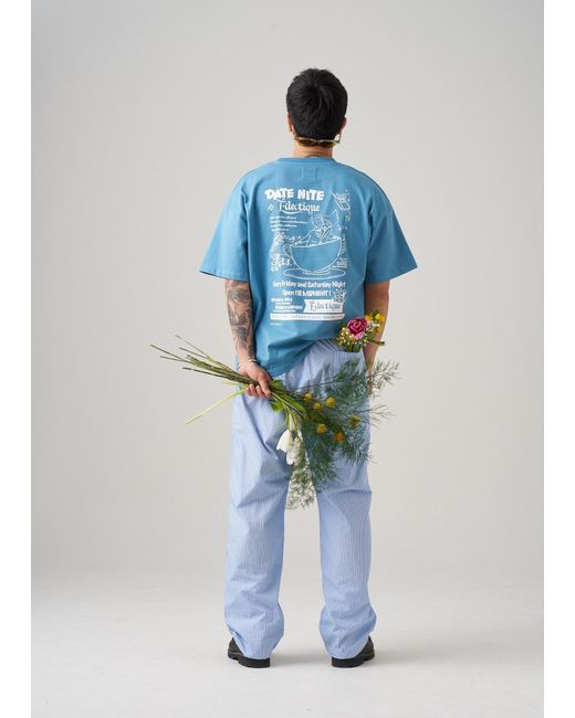 Éclectique Blue Carolina Date Night T-Shirt for men