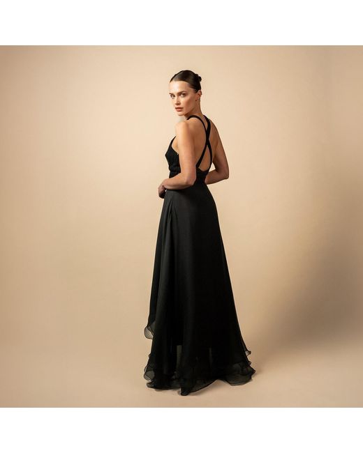 Anse Victorin Black Tiara Silk Dress