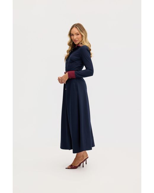 Why Mary Blue Marion A-Line Classic Midi Dress