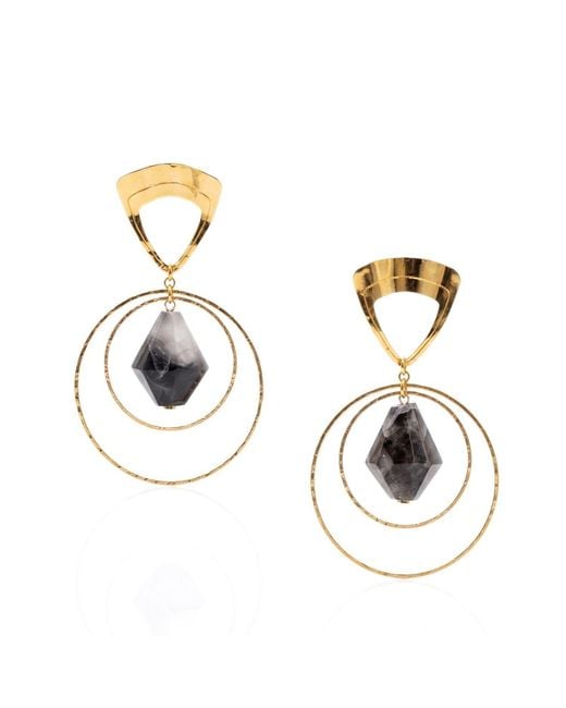 Jaredjamin Metallic Valencia Agate Drop Earrings