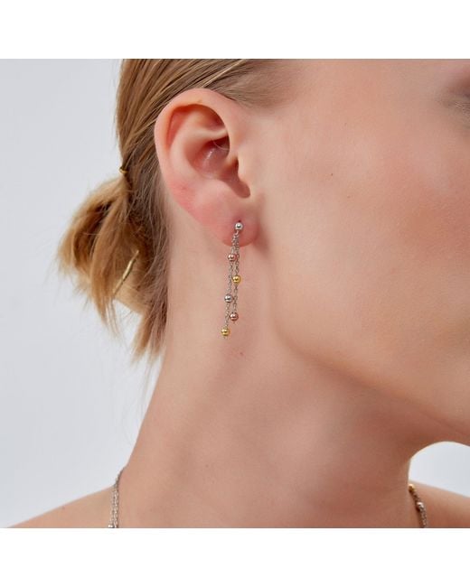 Spero London Metallic Dorica Sterling Multi Bead Drop Earring