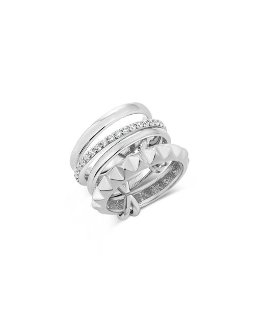 SALLY SKOUFIS White Alchemy Stack Ring With Made Diamonds
