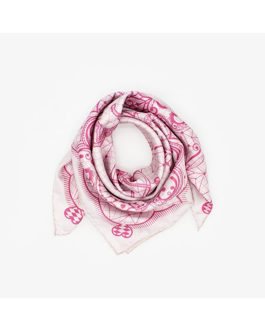 Lamberty Munich Pink Horse Festivity Midi Silk Scarf Soft Rose