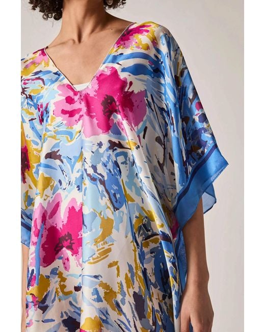 James Lakeland White Floral Mosaic Kaftan