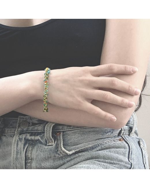 Lori Kaplan Design Green Aqua Apatite & Coral Signature Bracelet