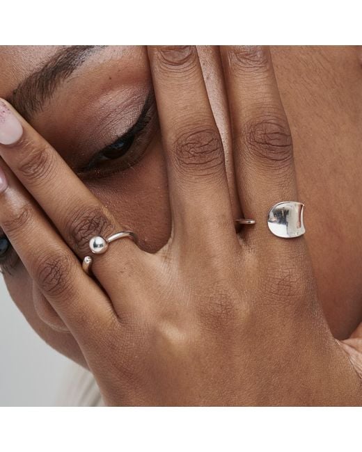 Shabella Nyc Black Adjustable Bold Single Sphere Ring