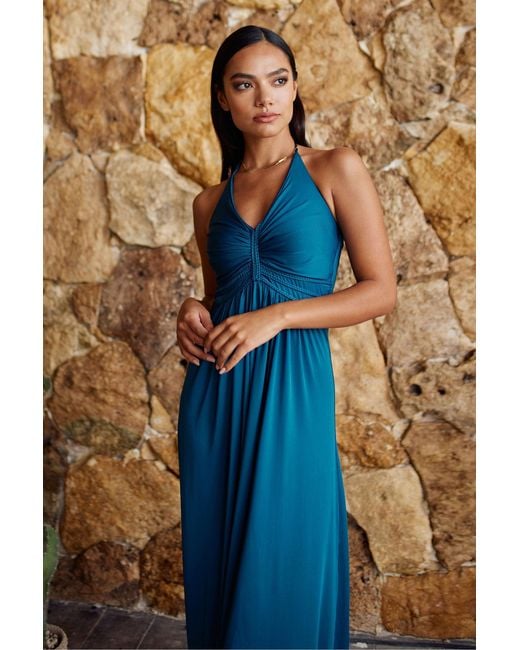Chic by Lirette Blue Halter Dress Natural