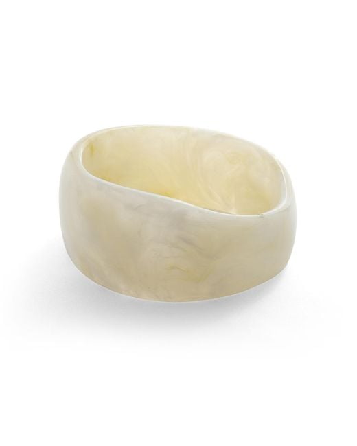 Hye Jane Jewelry White Neutrals Bone Resin Marbled Forma Bangle