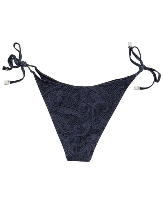 Lords of Harlech Blue Samara Crochet Paisley Caviar Bikini Bottom
