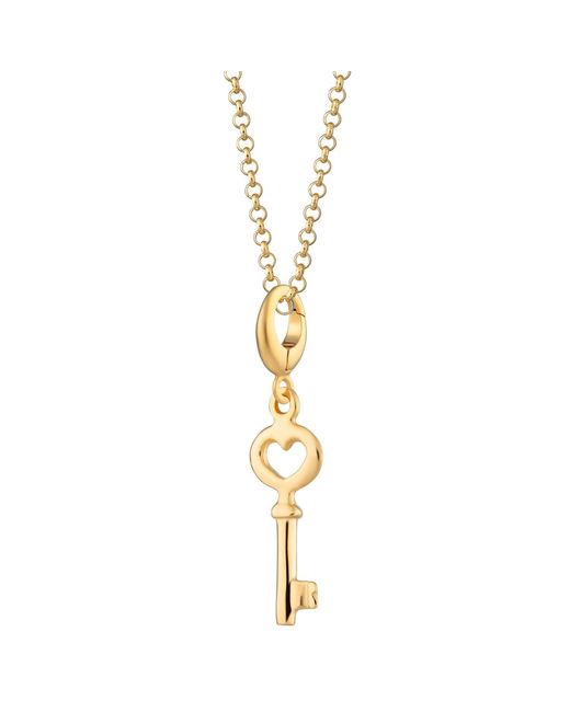 Lily Charmed Metallic Plated Key Charm Necklace