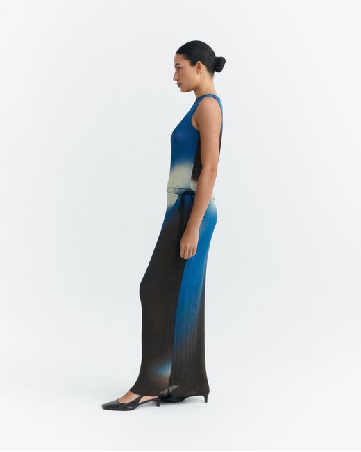 Thinking Mu Brown Pleated Long Skirt Glass Pauline