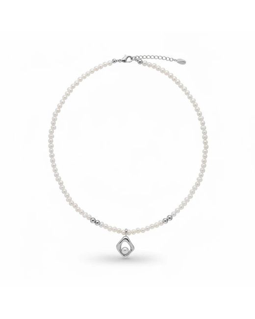Angel Barocco Metallic Bead & Pearl Necklace