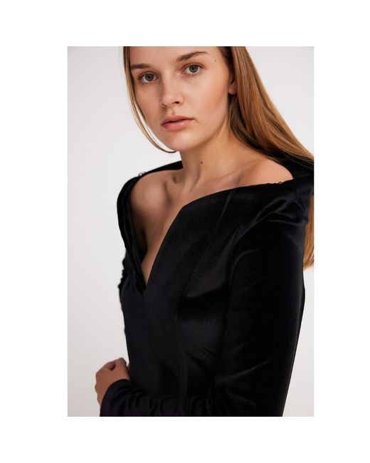 Mirimalist Black Maleficent Velvet Mini Dress