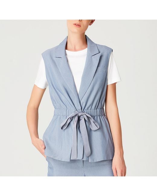Smart and Joy Blue Waistcoat With Drawstring