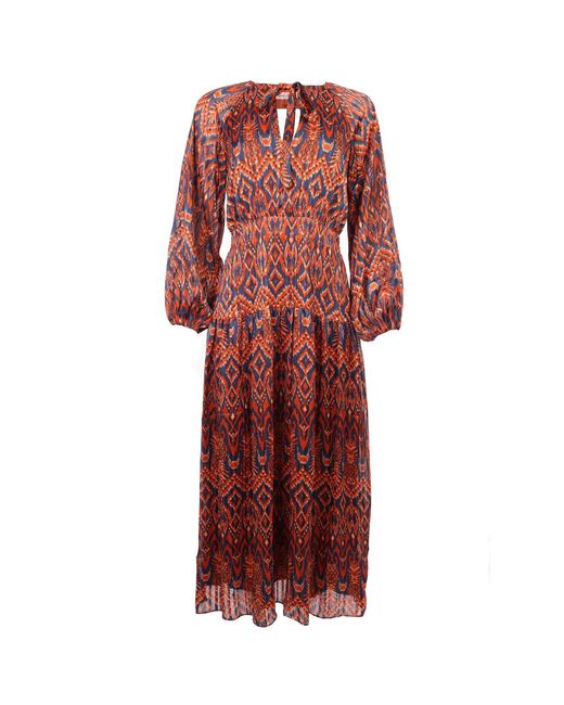 Traffic People Red A Case For Chaos Geometric Blame Maxi Dress
