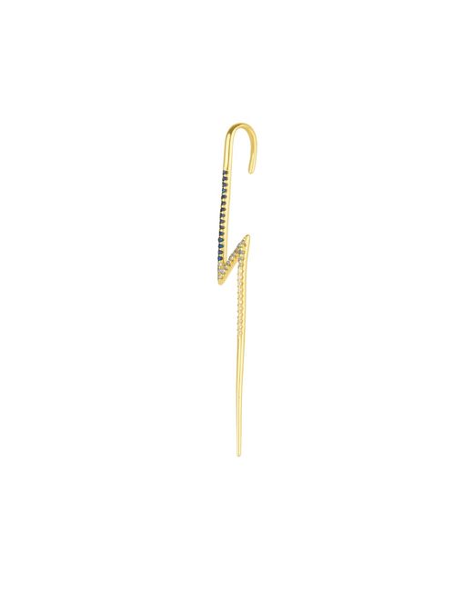 Spero London Metallic True Lightning Gemstones Sterling Bolt Ear Crawler