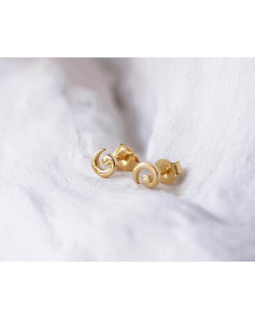 Isla Silver Metallic Tiny Spiral Stud Earrings