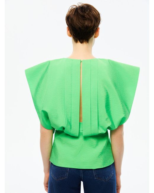 Nocturne Green Pleated Top