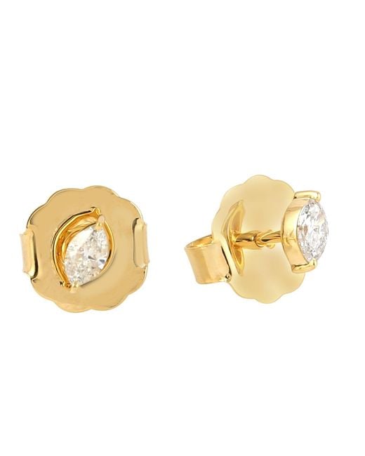 Artisan Metallic Pear Cut Diamond Bezel Stud Earrings