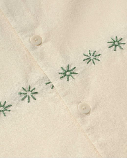 Thinking Mu White Tom's Hand-Embroidered Shirt for men