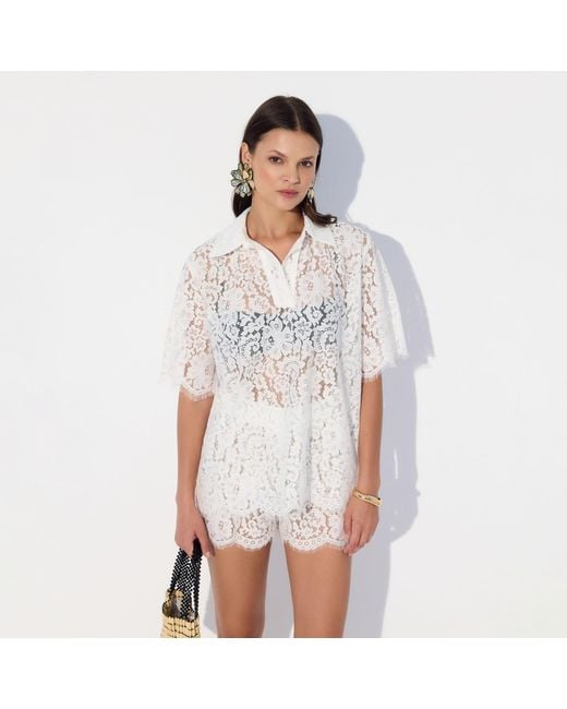 Thisisu Collection White Isla Beachwear Lace Top