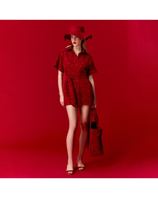 Nur Karaata Red Victoria Beach Dress
